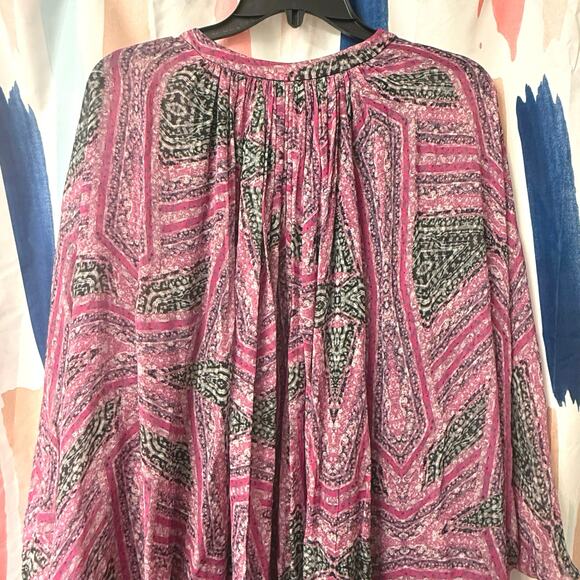 Diane Von Furstenberg Fleurette Pink Black Sheer Silk Mini Dress Dress Size 8 - Picture 11 of 15